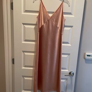 Elegant Satin Slip Dress in Rose Gold